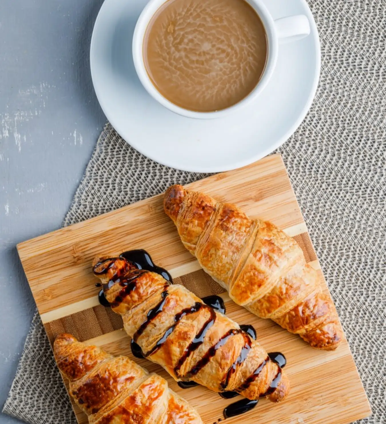 Delicious croissants and coffee